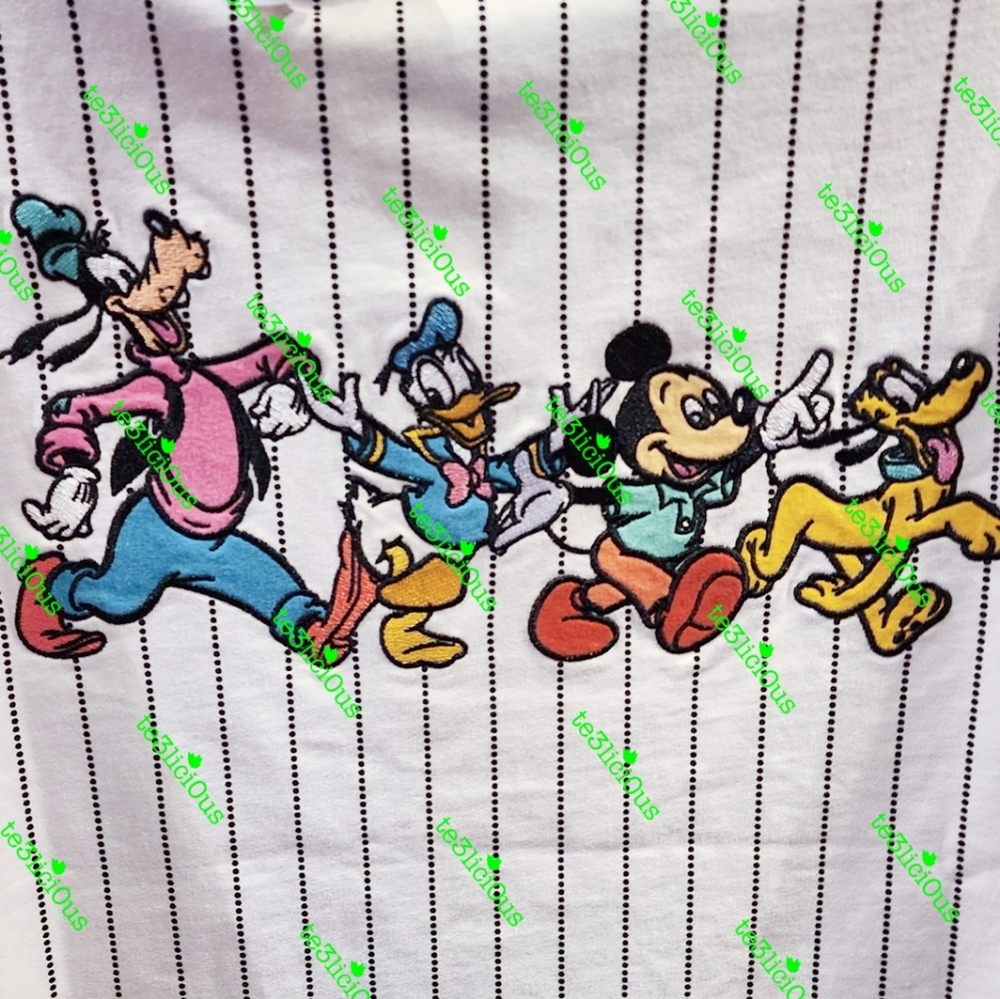 DISNEY PARKS RETRO MICKEY AND FRIENDS BASEBALL JERSEY - Picture 5 of 6